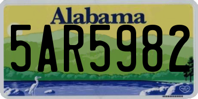 AL license plate 5AR5982