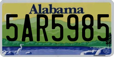 AL license plate 5AR5985