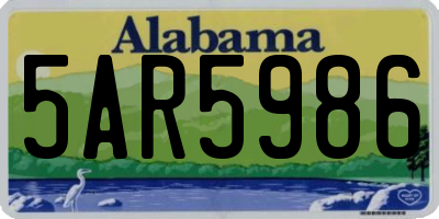 AL license plate 5AR5986