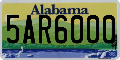 AL license plate 5AR6000