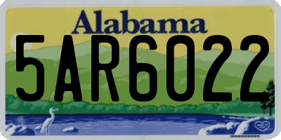 AL license plate 5AR6022