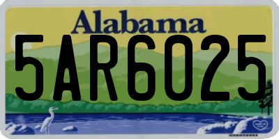 AL license plate 5AR6025