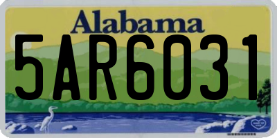 AL license plate 5AR6031