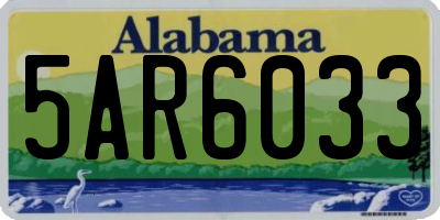 AL license plate 5AR6033