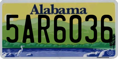 AL license plate 5AR6036