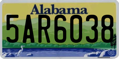 AL license plate 5AR6038