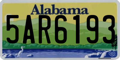 AL license plate 5AR6193
