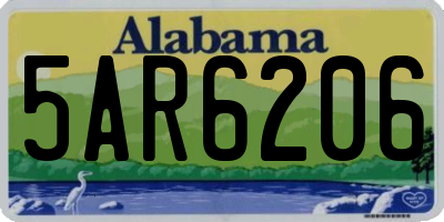 AL license plate 5AR6206