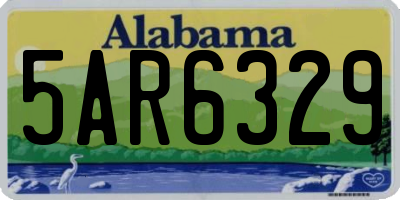 AL license plate 5AR6329