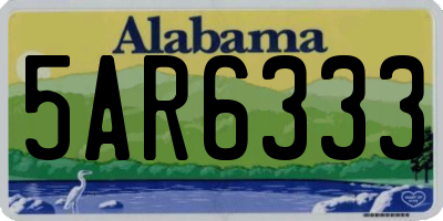 AL license plate 5AR6333
