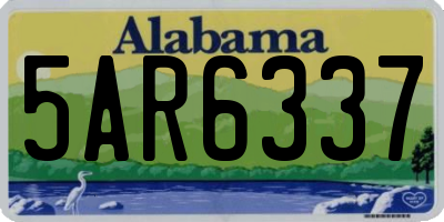 AL license plate 5AR6337