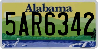 AL license plate 5AR6342
