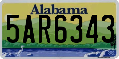 AL license plate 5AR6343
