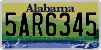 AL license plate 5AR6345