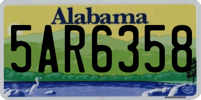 AL license plate 5AR6358