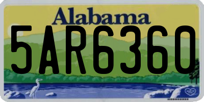AL license plate 5AR6360