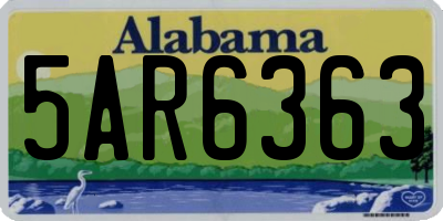 AL license plate 5AR6363