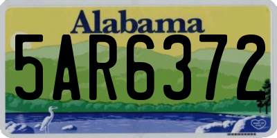 AL license plate 5AR6372