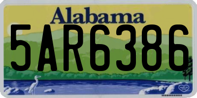 AL license plate 5AR6386
