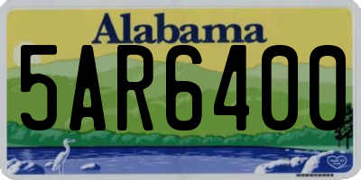 AL license plate 5AR6400