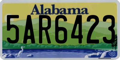 AL license plate 5AR6423