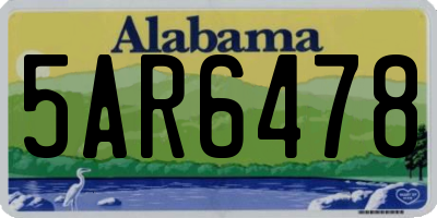 AL license plate 5AR6478