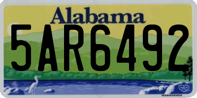 AL license plate 5AR6492