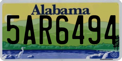 AL license plate 5AR6494
