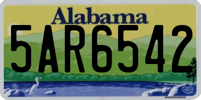 AL license plate 5AR6542