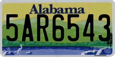 AL license plate 5AR6543