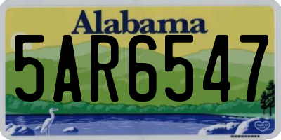 AL license plate 5AR6547