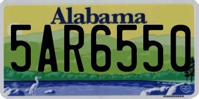 AL license plate 5AR6550
