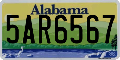 AL license plate 5AR6567