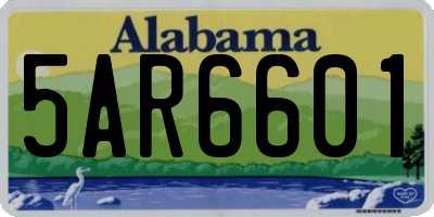 AL license plate 5AR6601
