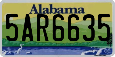 AL license plate 5AR6635