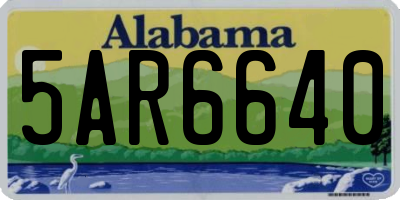 AL license plate 5AR6640