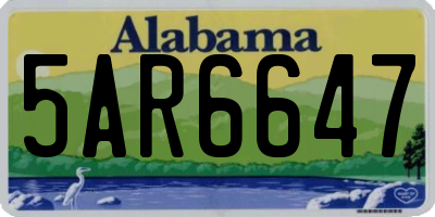 AL license plate 5AR6647
