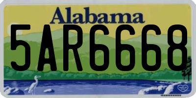 AL license plate 5AR6668
