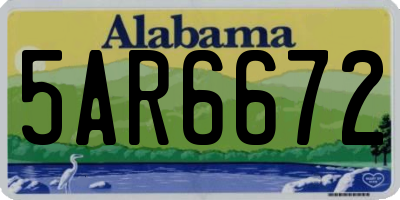 AL license plate 5AR6672