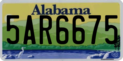 AL license plate 5AR6675