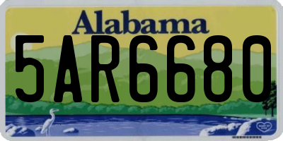 AL license plate 5AR6680