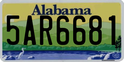AL license plate 5AR6681
