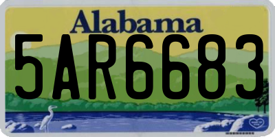 AL license plate 5AR6683