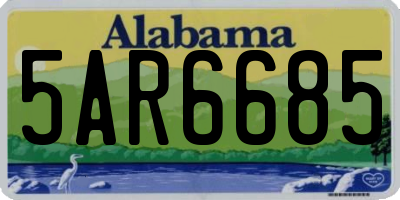AL license plate 5AR6685