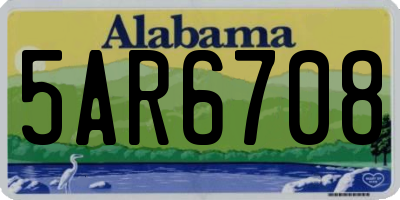 AL license plate 5AR6708