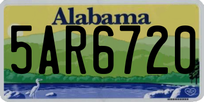 AL license plate 5AR6720