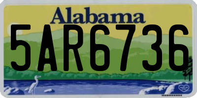 AL license plate 5AR6736