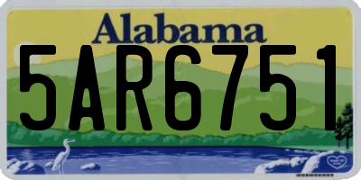 AL license plate 5AR6751