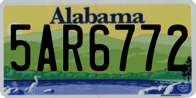 AL license plate 5AR6772