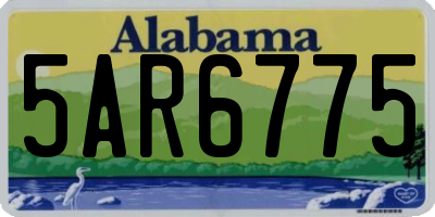 AL license plate 5AR6775